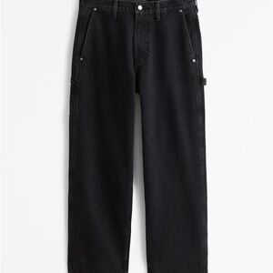 NWT: Abercrombie & Fitch Men's Black Relaxed Jeans